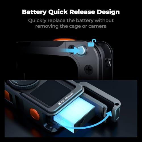 Image of K&F Concept Metal Street Grip Kit for DJI Osmo Action 6, Camera Grip Handle Holder Set with Cage, Cold Shoe, Quick Release, Shutter Button, Wrist Strap