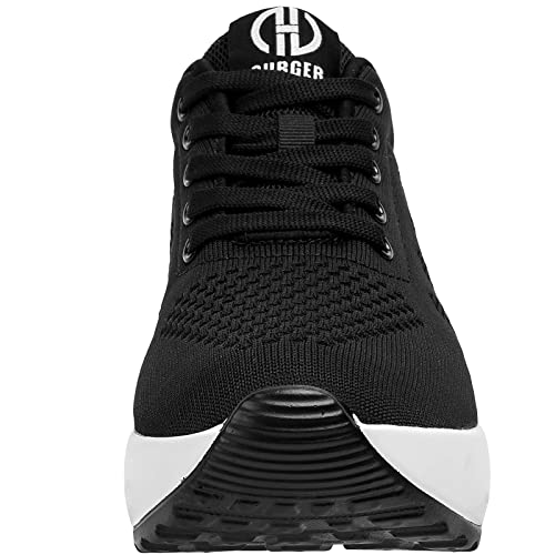 Jebuktxe Hidden Sneakers Wedges Womens Platform Ladies Walking Shoes Black 39 #TOP3