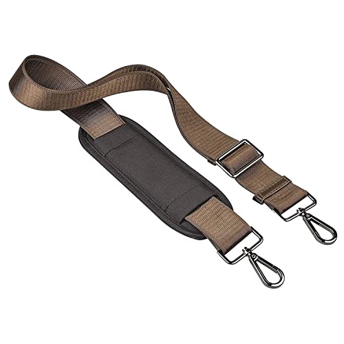 Qishare 59 Inch Shoulder Strap,Adjustable Universal Replacement Non-Slip Comfort Belt with Metal Hooks for Briefcase/Laptop Messenger Crossbody Bag Luggage/Duffel/Camera/Pet Carrier,Olive Brown