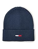 Tommy Hilfiger Herren Mütze TJM Flag Rib Beanie, Blau (Twilight Navy), OneSize