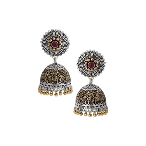 See full amazon price history chart for Rubans Silver-Plated Gold-Toned Handcrafted Oxidised Dome Shaped Jhumkas For Women Rubans Silver-Plated Gold-Toned Handcrafted Oxidised Dome Shaped Jhumkas For Women (B0D6RHKP7B) Amazon Price History, Amazon Price Tracker