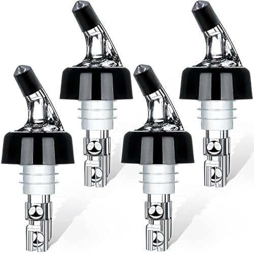 SuproBarware Automatic Measured Bottle Pourer - Quick Shot Spirit Measure Pourer Drinks Wine Cocktail Dispenser Home Bar Tools - 1oz/30ml (4 Pack)