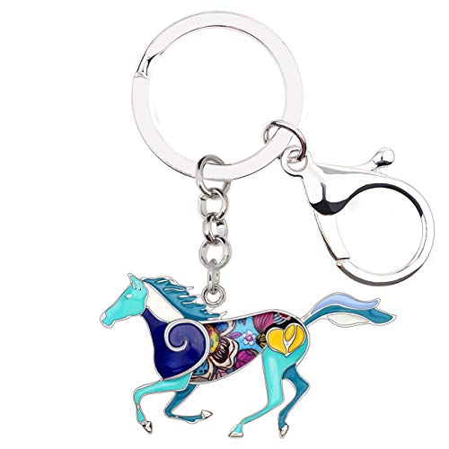 WEVENI Alloy Running Horse Keychain Accessories Enamel Uncorn Jewelry For Women Girls Car Wallet Charms