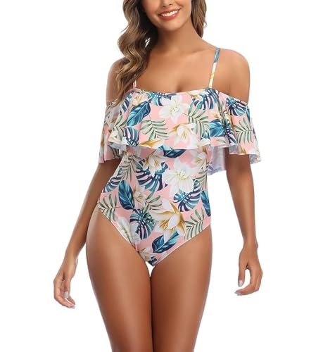 NP Women's one Piece Swimsuits Ruched Tummy Control Swimwear Bathing Suits Retro Swimwear Slimming Sexy Bikini of Beach Pool Party Vacations (Multiple styles are available) - M