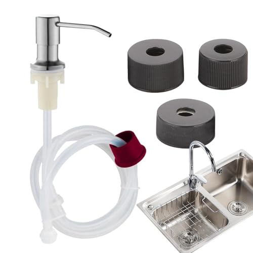 Nybhyjka Nel distributore di sapone per lavello, pompa di sapone per lavello da cucina - 304 kit tubo di distribuzione di sapone in acciaio inossidabile | Sostituzione degli accessori per lavello