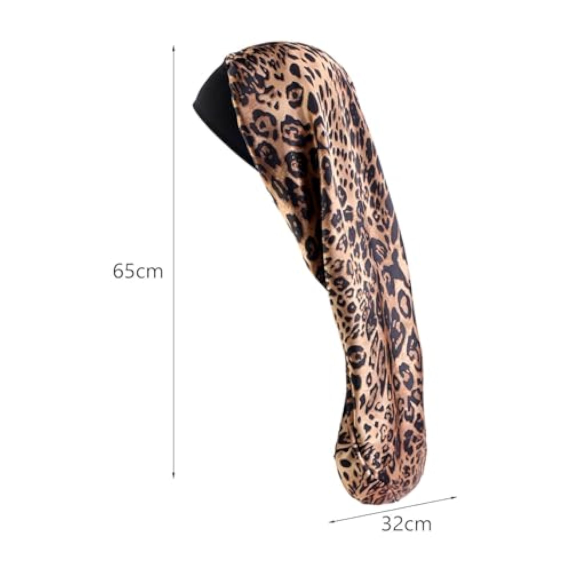 Women Long Satin Bonnet Hair Sleeping Cap, Leopard Print Multicolour