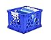 Storex Premium File Crate with Molded Handles – Letter and Legal Document and Folder Storage, Blue/White 3-Pack (61767U03C)
