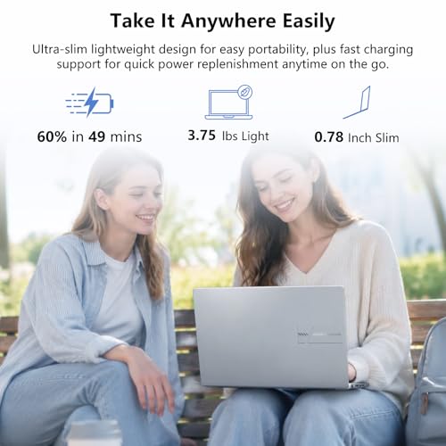 Image of ASUS Vivobook 15 Laptop Next-Gen AI, AMD Ryzen 7 170 (>Ryzen 7 7730U), 15.6 inch FHD, 32GB RAM, 1TB SSD, Windows11 Pro, Backlit & Numeric Keyboard, Physical Webcam Shield, Silver, Bundle with PCO Cooler