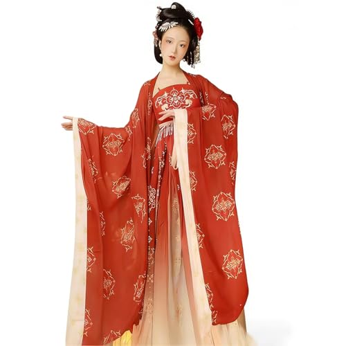 Costume chinois femme rouge taille L vêtement fluide facile à assortir