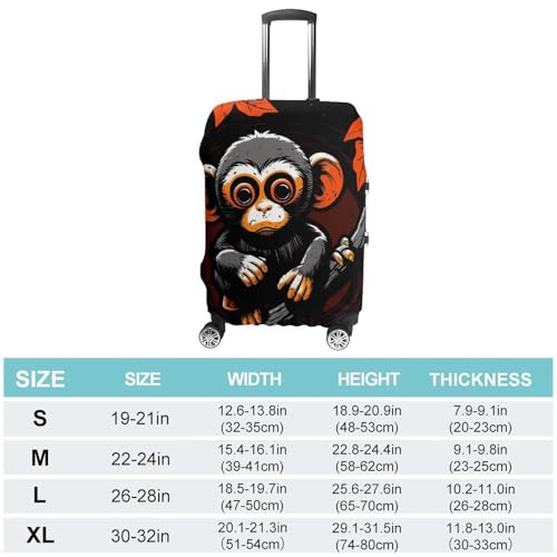 Monkey on Red Branch Luggage Cover Travel Suitcase Covers for Luggage Elastic Carry on Luggage Covers for Suitcase Tsa Approved Washable Luggage Sleeve Protector Fits 18-32 Inch L2