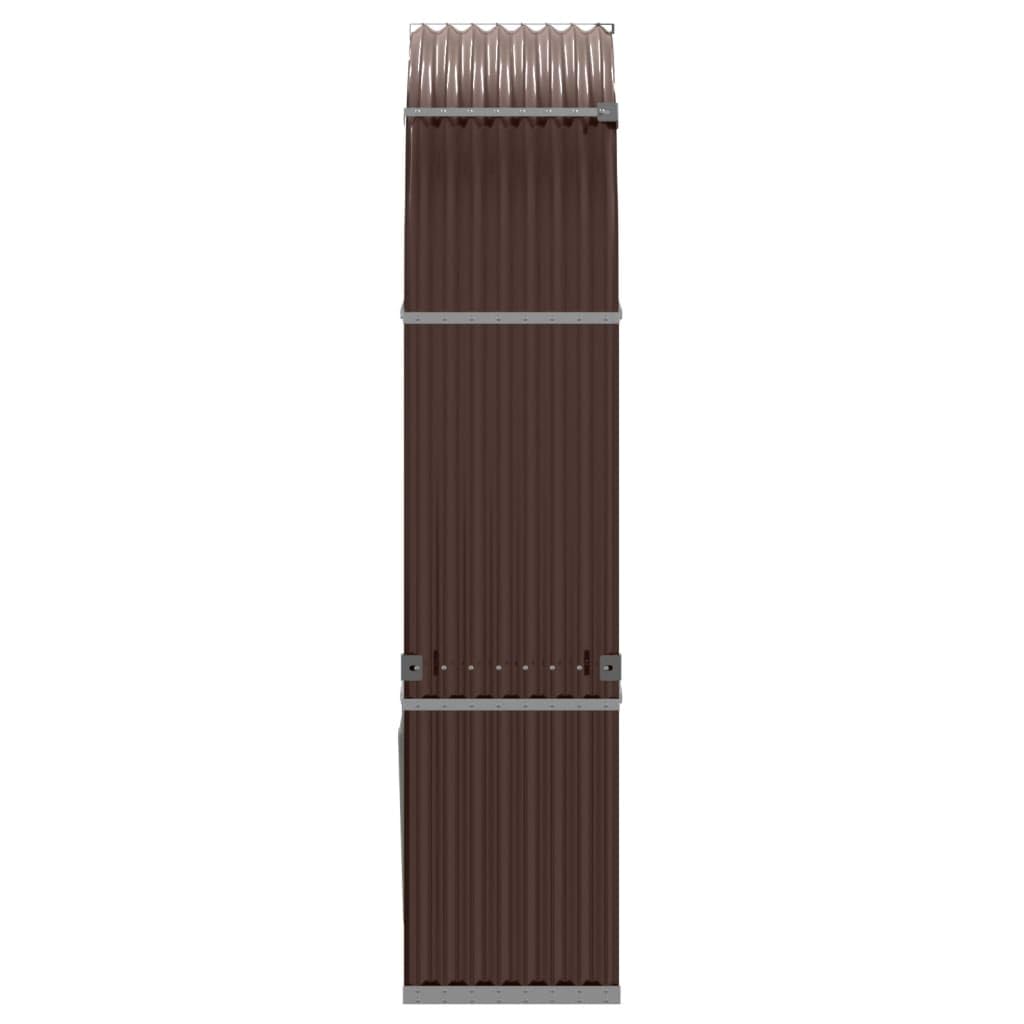 Braun Schronienie na drewno opałowe, 120 x 45, 210 cm, stal ocynkowana, stojak do przechowywania na zewnątrz, wytrzymały drewniany stojak z 2 haczykami