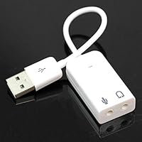 20 cm 7.1 Channel USB 2.0 External Sound Card w/3.5mm Headphone and Microphone Jack Interface,Stereo Mic Audio Adapter Converter