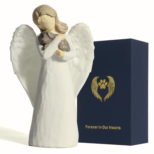 DecorSmart Pet Loss of Dog Sympathy Gift Angel Pet Memorial Gifts for Loss of Dog Remembrance Bereavement Rainbow Bridge Passing Away Gifts Figurines (Angel)