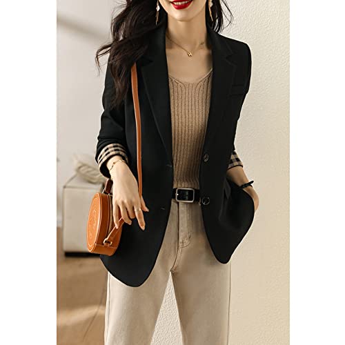 Ternos De Blazer Feminino Feminino, Botões Xadrez De Colorblock Casual, Blazers, Casaco Para A