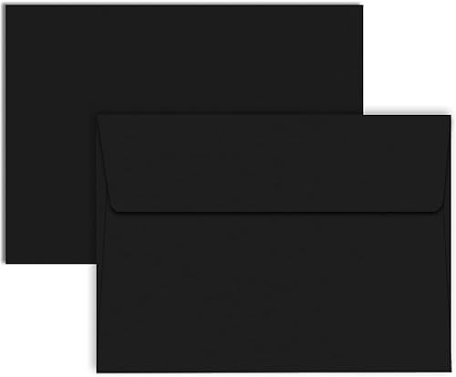 Miniatura 1 de 50 paquetes de sobres negros de 4 x 6 pulgadas para invitación, sobres negros A6 autosellados para tarjetas, fotos, bodas, cumpleaños, fiestas, baby