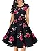 DRESSTELLS Women's Vintage Tea Dress Prom Swing Cocktail Party Dress with Cap-Sleeves