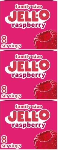Jell-O Raspberry Gelatin Dessert Mix, Family Size Box, 6 oz