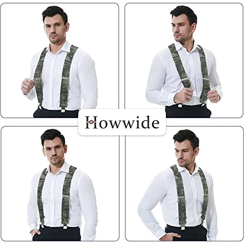 Howwide Camo Suspenders For Men Heavy Duty Clips Hunting Mens Suspenders Work Braces 2Inch #TOP5