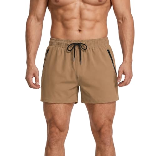 Maillot de bain pour homme kaki XL avec doublure en maille confort