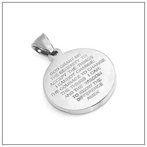 Heavstjer W213S1084-WHITE Fashion Stainless Steel Jesus Portrait Round Pendant Coin Necklace thumb #2