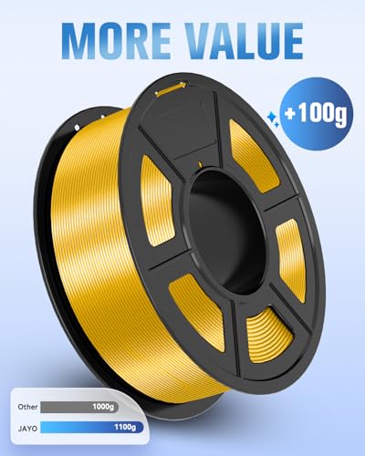 Image of JAYO Silk PLA Filament 1.75mm Gold 1.1kg, Metal-Like Shiny PLA, Smooth Silky Finish, Easy to Print, Accuracy + /- 0.02mm, Fits for Most FDM 3D Printers