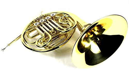 Monel Rotors Bb/F 4 Keys Double French Horn w/Case & Mouthpiece-Gold Lacquer Finish