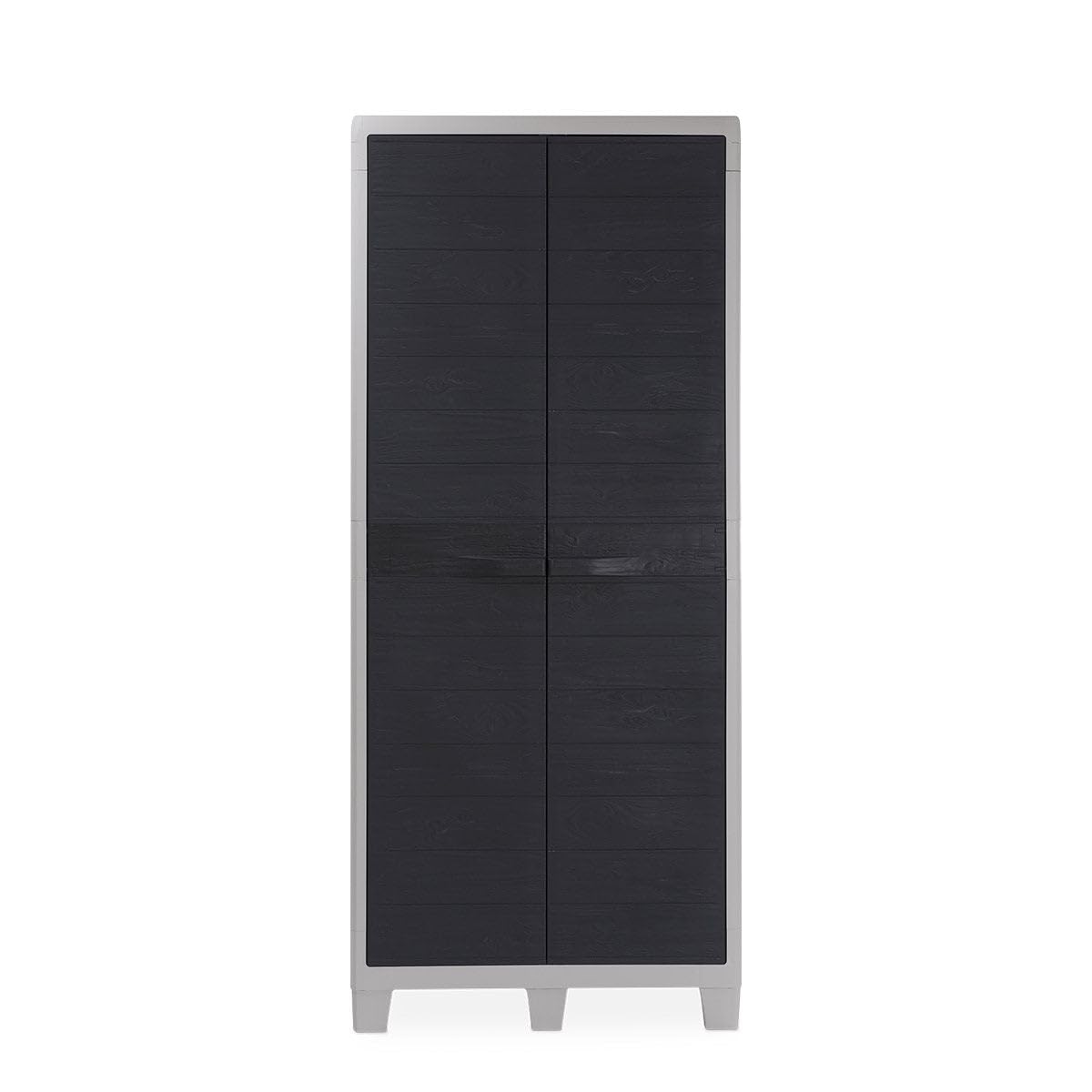 TOOMAX Woody's XL 2-türiger Schrank, Plastik, lichtgrau/Anthrazit, 78 x 46 x 182 cm