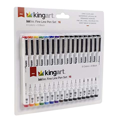KingArt 436-16 PRO Inkline Fine Line Pen Set
