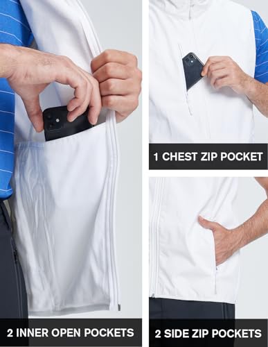 Image of fit space Men's Lightweight Vest Softshell Sleeveless Windproof Jacket with Zipper Pcoket Cycling Travel Hiking Running Golf