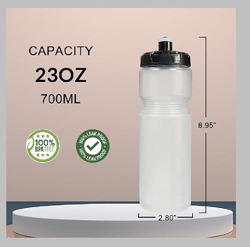 Xmyunsong Bike Water Bottle Sports Squeeze Bottle 24Oz Bicycle Water Bottles With A Leak-Proof Cap Bpa Free Perfect For Outdoor Sports.(Clear) #TOP3