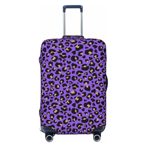 Luggage Cover Protector - Purple Leopard print fashion Suitcase Covers for Luggage Fit 22-24 Inch Suitcase