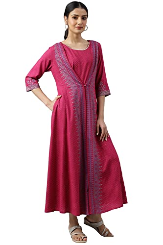 Image of W Womens for Woman Dark Pink Liva Eco Mock Layer Embellished Jumpsuit