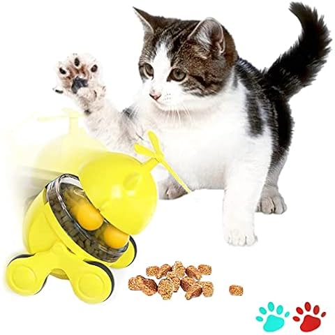 Pawmate Cat Feeder Ball Tumbling, Interactive Meal Dispenser For Cats/dogs, Feeding Training Puppy Treat Snack Dispenser Cover