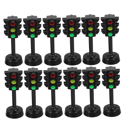 Toddmomy 12Pcs Traffic Lamp Mini Signal Lights for Safe Material Educational Playthings to Enhance Safety Awareness Present for Birthdays Holidays