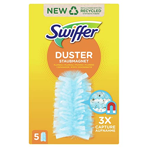 Swiffer - Plumero Atrapapolvo, Atrapan y Bloquean el Polvo y los Alérgenos, 5 Recambios (Pack 1x5)