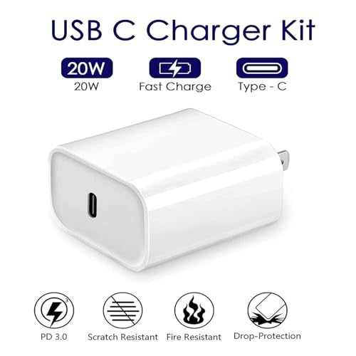 Image of StinkLight iPhone 20W USB C Fast Charger with USB C to Lightning Cable & Compatible Cord for iPhone 14 /13 /12 /11 /XS /XR /X /iPad