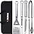 Kona BBQ Grill Tools Set with Case - 18" Long to Keep Hands Away from Heat, Premium Stainless Steel Grilling Utensils with Bottle Opener Handles - Makes A Great Gift