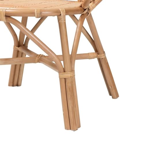 bali & pari Eliava Modern Natural Rattan Flower Accent Chair in Brown - Image 8