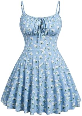 Verdusa Women's Plus Size Floral Summer Dresses Boho Short Sundre...