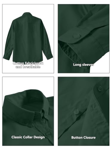 Image of DHTS Boys' Dress Shirts Toddle Boy Long Sleeve Uniform Shirt for Kids