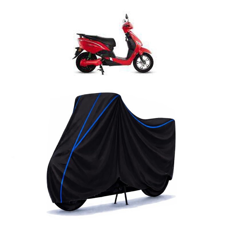 Image of Scooty Cover Water Resistant for Optima HS500 ER Electric | Universal Scooter & Bike Cover | Heavy Duty UV Dust, Rain & Scratch Protection Weather Indoor Outdoor | Black with Blue Piping