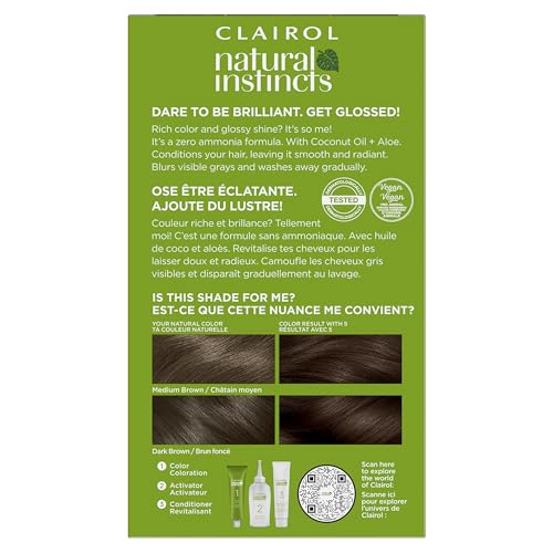 image for Clairol Natural Instincts Demi-Permanent Hair Dye, 5 Medium Brown Hair
