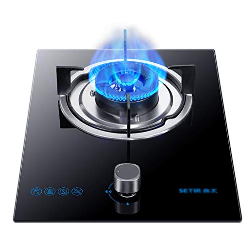 LGESR Placa de Gas, Encimera de Gas, Hornilla de Gas Negra de 5.0KW integrada sobre Placa de vitrocerámica para Calentar, cocinar, hervir, freír y cocinar a Fuego Lento.