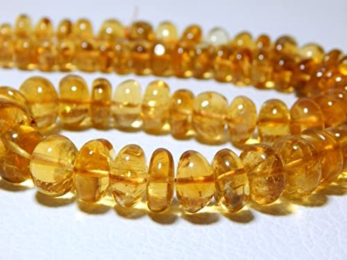 Citrine perles rondelles facettées naturelles pour collier artisanal