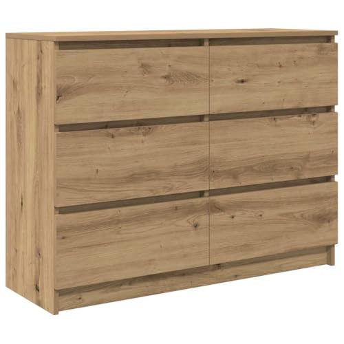 vidaXL Aparador Artisan Roble 100x35x76 cm Madera de ingeniería, Armario de Almacenamiento, Mueble aparador, Mueble de Pasillo, Buffet