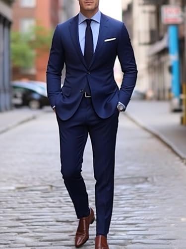 Mens Suits Slim Fit 3 Piece Business Wedding Tuxedo Jacket Vest Pants Suit Set4