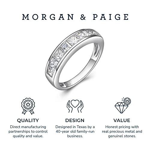 Morgan & Paige X4812500A8 925 Sterling Silver Platinum Plated Wedding Anniversary Rings thumb #4