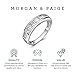 MORGAN & PAIGE .925 Sterling Silver Platinum Plated Anniversary Wedding Rings for Women - Classic Channel-Set Princess Cut Cubic Zirconia Sterling Silver Rings, Stackable Women Wedding Band Size 6