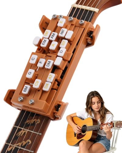 Image of Brown Guitar Chord Presser, Guitar Chords Trainer for Beginners and Arthritis Player, From Pain to Play - The Arthritis-Friendly Chord Tool - Chord Helper for Beginners Acounstic Guitar