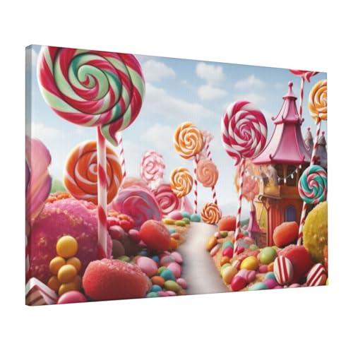 Toile fond Sweet Candy LPSRTWE, tenture murale de salon premium